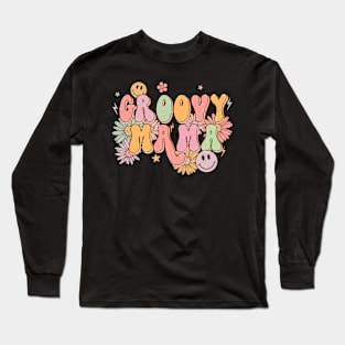 Groovy Mama Retro 70s Funky Hippie Mothers Day Long Sleeve T-Shirt